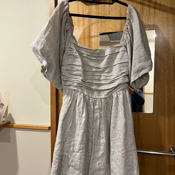 Dissh Beige Puff Sleeve Mini Dress - Picture 3 of 4